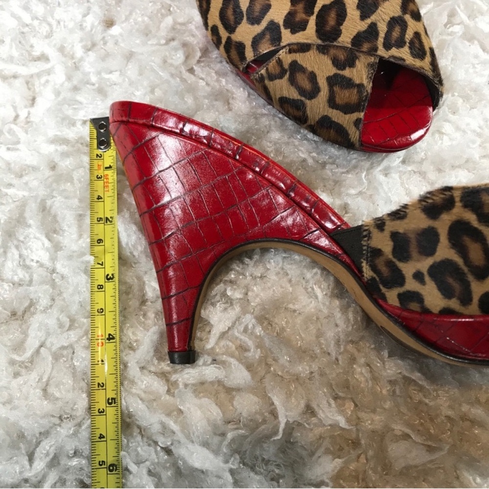 Donald J. Pliner Couture Vintage All Leather Leopard pin up heels - Picture 12 of 15